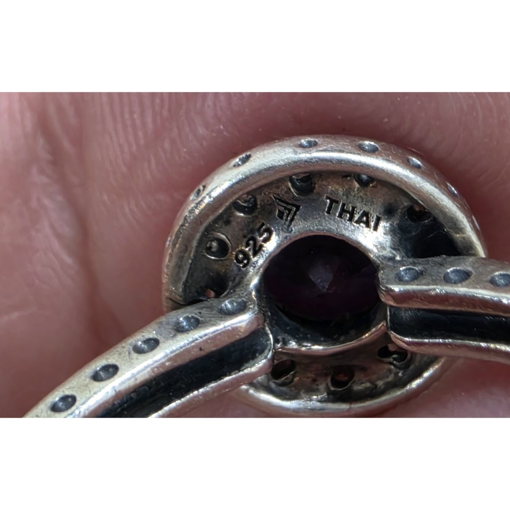 9.25 Sterling Silver Silpada Azure Allure Blue Purple CZ Ring Size 8 Thai - Picture 8 of 9